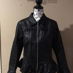 Designer nan made leather look jacket